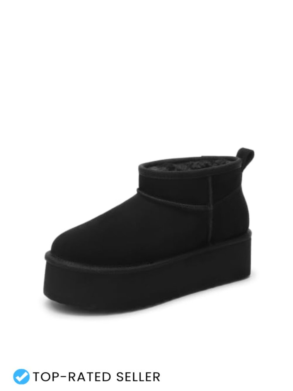 Fuzzy Lined Ankle Boots Women Platform Suede Winter Snow Boots